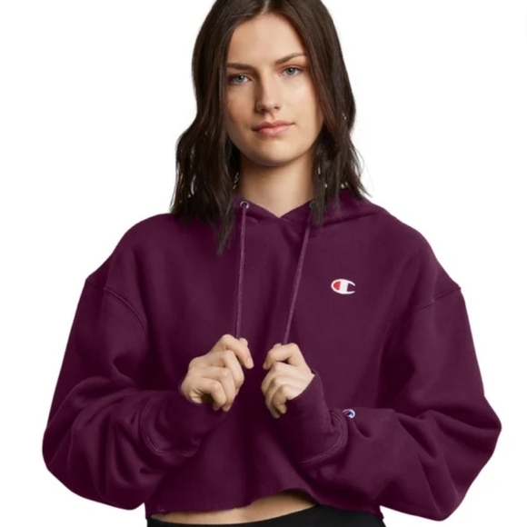 Champion Tops - Champion Reverse Weave Cropped Cut Off Hoodie